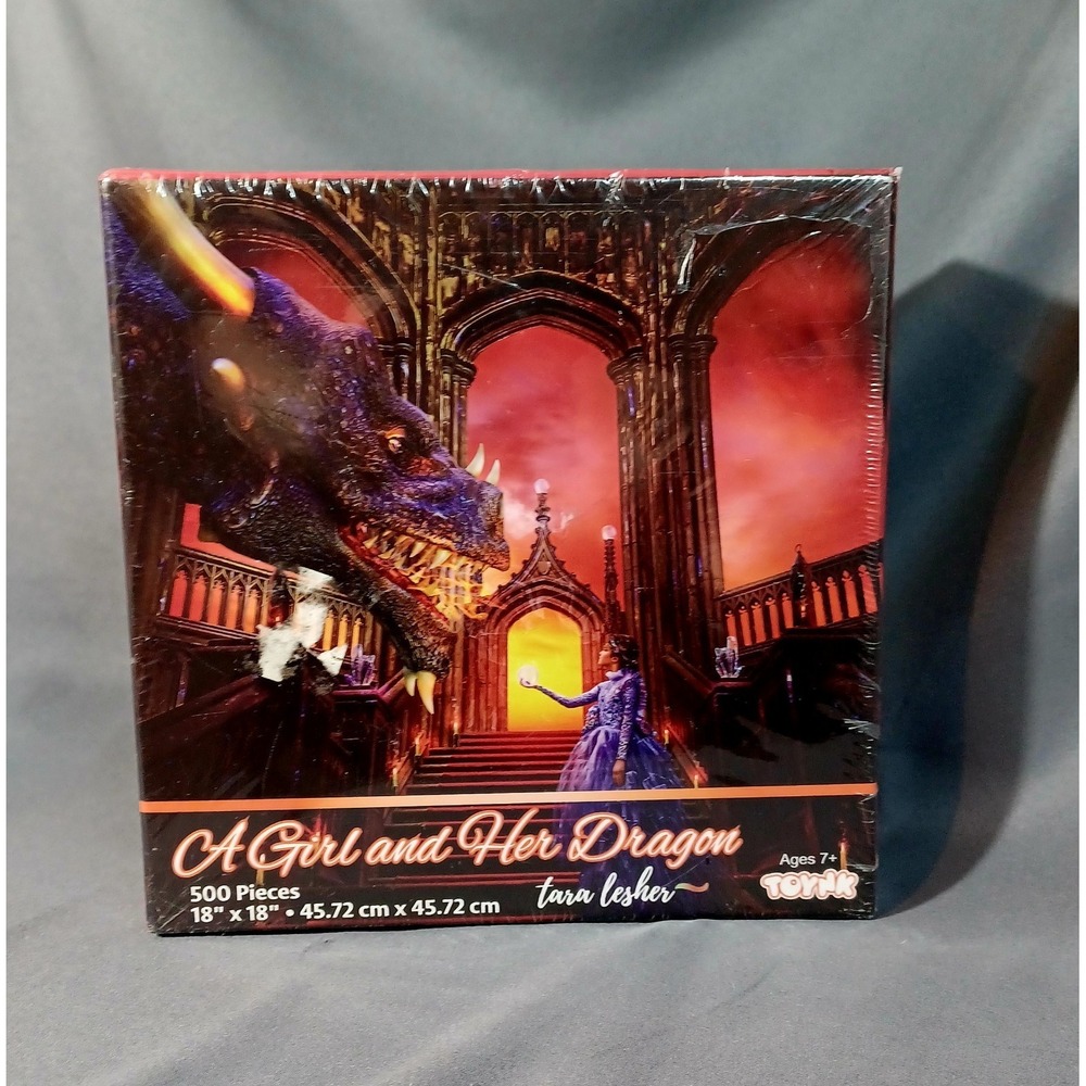 A Girl & Her Dragon Puzzle Tara Lesher 500 Piece Jigsaw Puzzle Fantasy